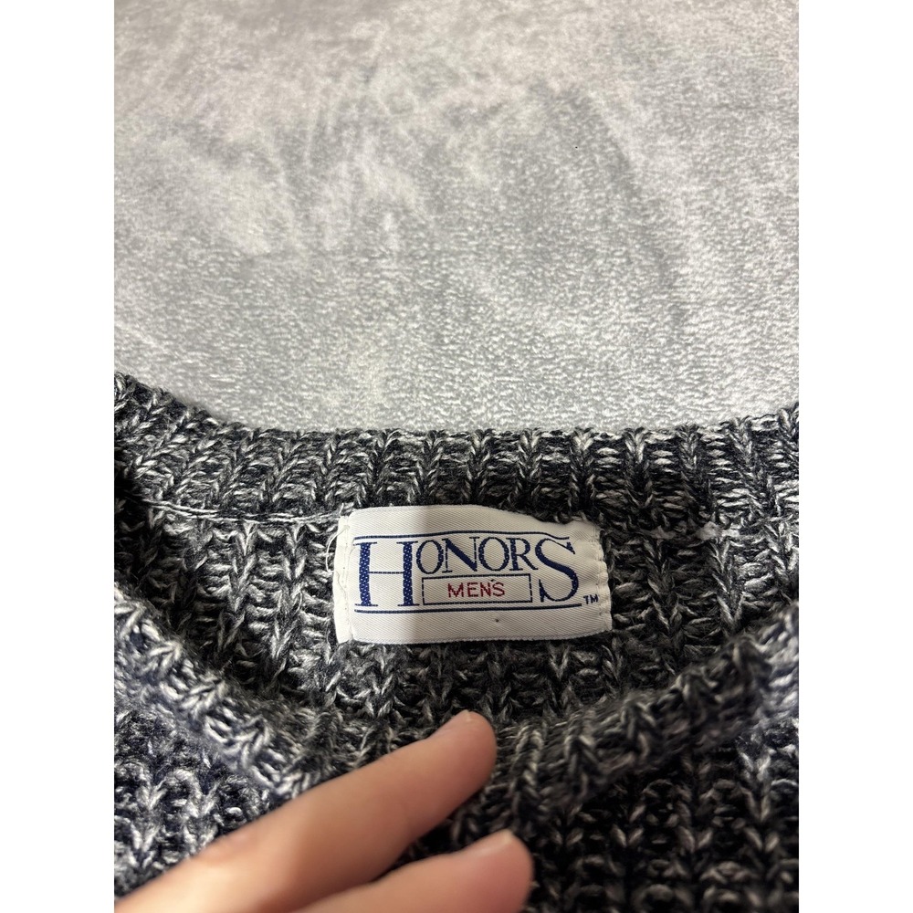 Honors Sweater Mens Gray Marled Chunky Knit Crewneck Pullover No Size Tag - Picture 5 of 10